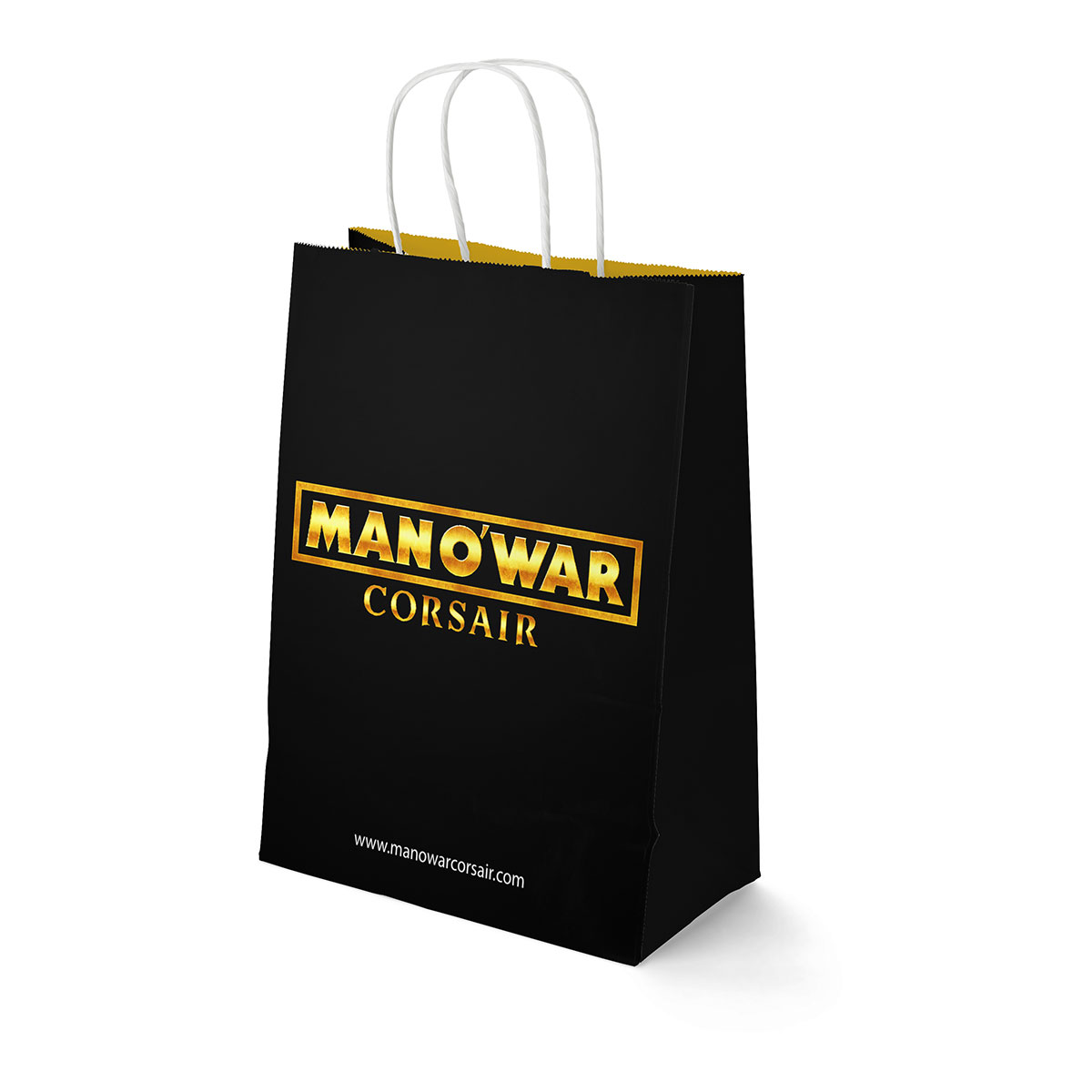 Manowar logo design printed on a bag