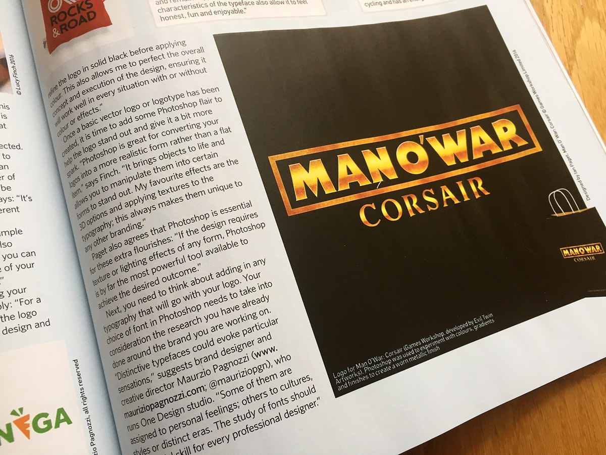 Man O'War Corsair logo in Photoshop Creative Magazine