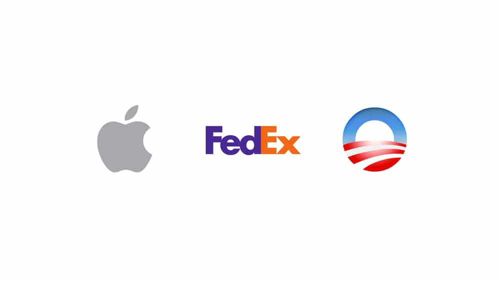 Apple, FedEx and Obama Logos