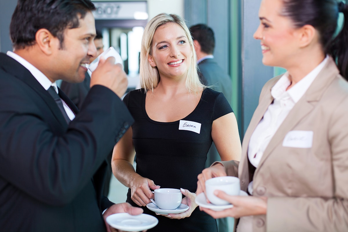 Meet potential logo design clients at networking events