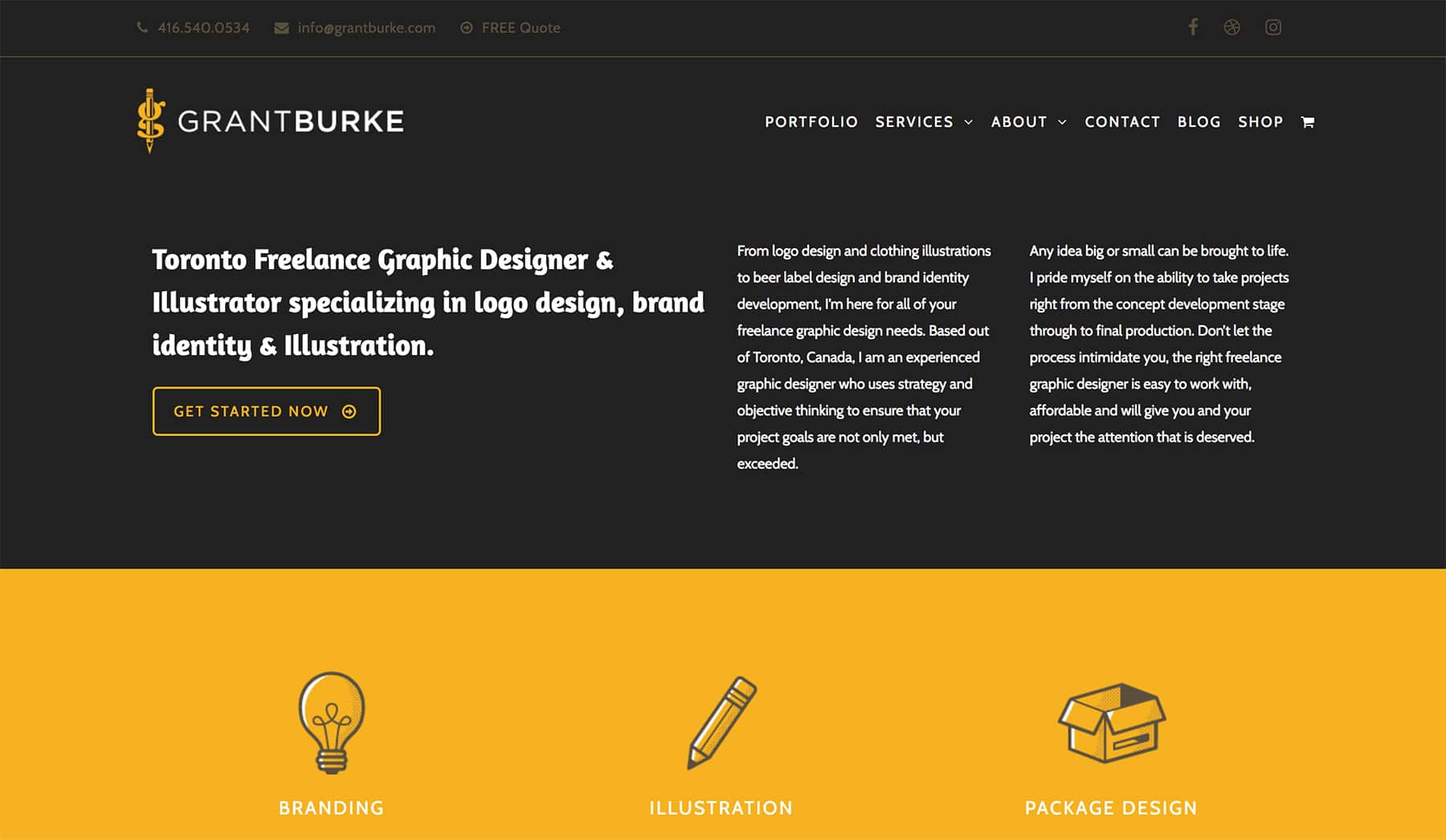 Grant Burke - Graphic Designer - Website Homepage