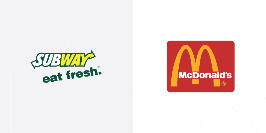 Subway and McDonalds logo colour swap.